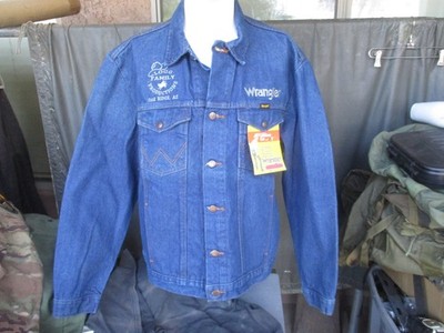 NWT Vtg Wrangler Rodeo Embroidered, Logg s Bull Riding Competition Denim Jacket