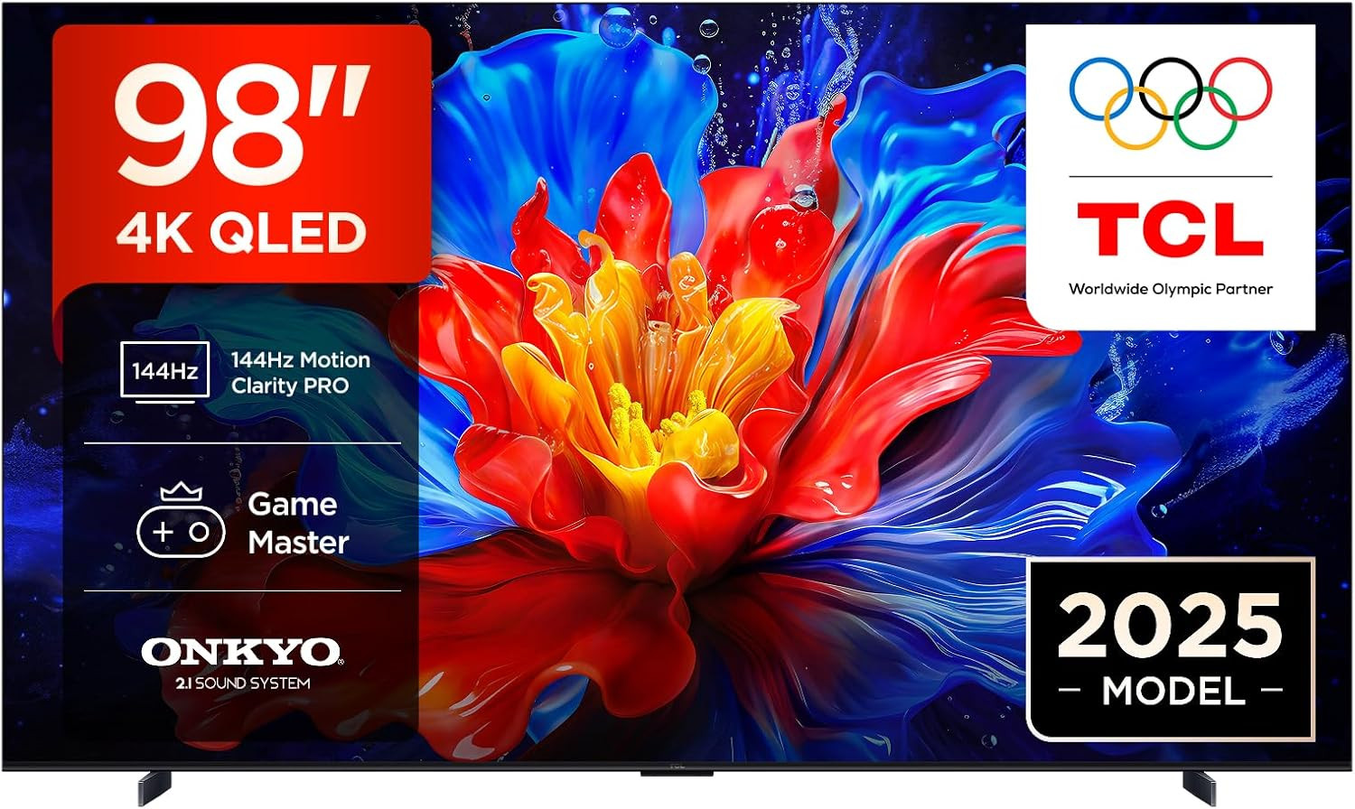 98P8K-UK 4K Ultra HD QLED Smart TV, 144Hz Gaming, Dolby Vision HDR10+, Google TV