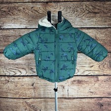 Osh Kosh B  Gosh Dinosaur Winter Puffer Jacket W/hood Green/Blue, Size 24 Months