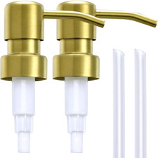 Gold Soap Dispenser Pump Replacement - Brushed Finish 304 Stainless Steel Hand L