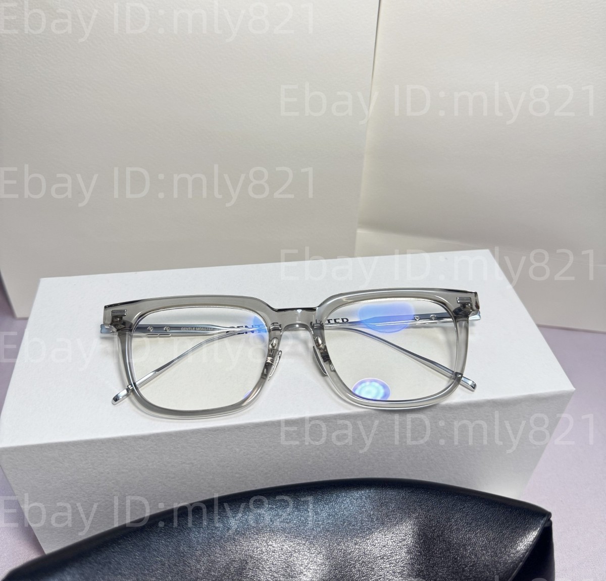 GentleMonster Zin GC7 Unisex Sunglasses Gray titanium Frame Clear