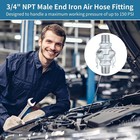 NPT Iron Air Hose Fittings, 4 Sets 3/4" Male End Chicago Fitting, Universal Hose