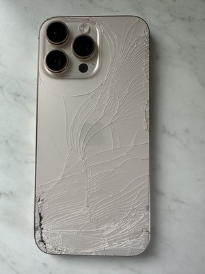Broken Apple iPhone 16 Pro Max 256gb No Power Cracked Liquid Damage