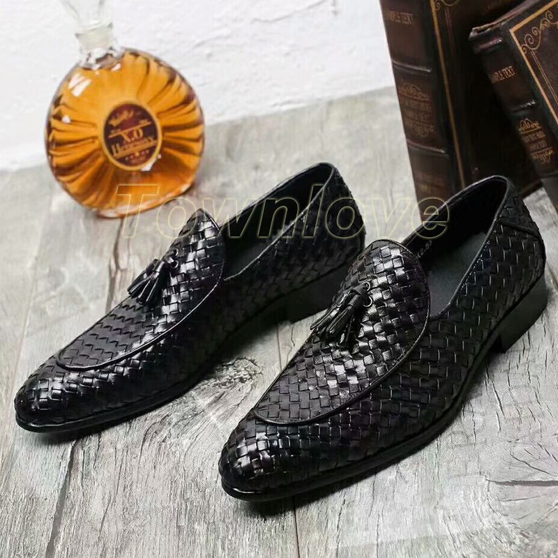 SAOLA Scarpe da lavoro uomo in pelle formali modello inglese a punta tessuto Oxford TG.