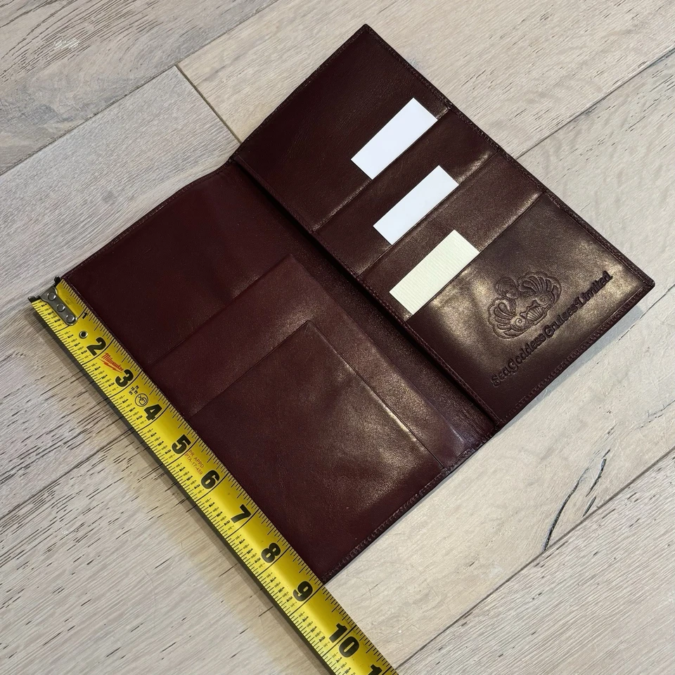 Vintage Burgundy Leather Card Holder Memorabilia Nostalgia Medium Wallet - Bild 4 von 4