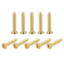 Brass Wood Screws, M3.5x25mm Phillips Flat Head Self Tapping Connector 25Pcs
