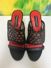 Vintage CHARLES JOURDAN Paris Lennox Mesh Honeycomb Leather Wedge Sandals 7M