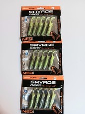 3 Packs Savage Gear Ned Rig Minnow  3" Green Pumpkin Chartreuse