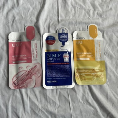 Lot Of 3 MEDIHEAL The E.G.T. Dema Ampoule Mask 10ea Korean Cosmetics KBeauty