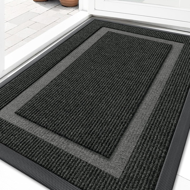 Front Door Mat Indoor Outdoor Entrance Waterproof All-Season All Weather...