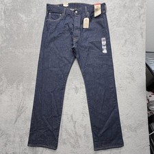 Levis 501 Jeans Mens 36x32 Blue Straight Dark Wash Classic Fit Button Fly