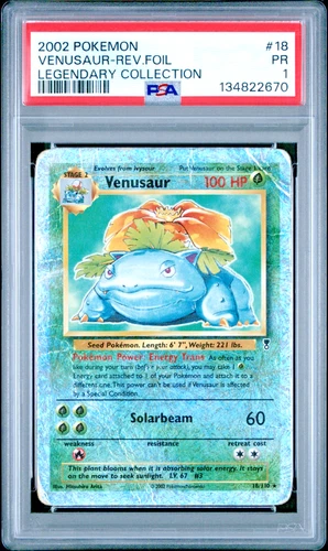 PSA 1 2002 Pokemon Legendary Collection Venusaur 18/110 Reverse Holo Foil WOTC