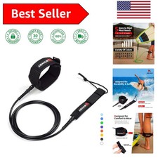 Durable Tangle-Free Surfboard Leash 6/7/8/9/10 ft with Quick Release Ankle Cuff
