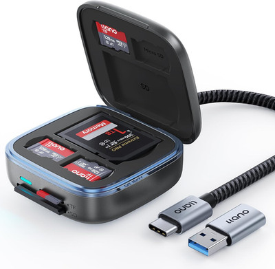 Sd&Micro SD Card Reader Adapter, TF 3.0 Memory Card Reader Holder with 6-Slot Ca