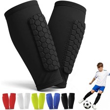 Soccer Shin Guards for Youth Adult Calf Compression Sleeves with Honeycomb Pads