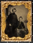 RARE 1/4 Pl Tin of a Proud Father & Son in Peck Union Case: Capture of Maj Andre