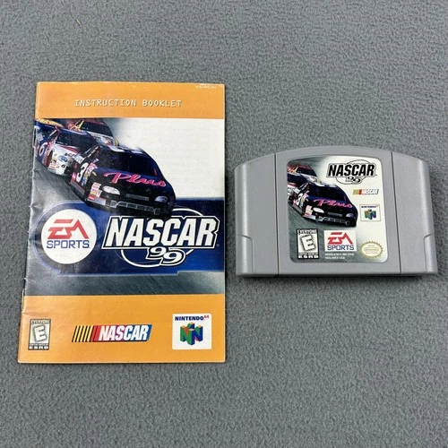 Vintage NASCAR 99 1998 Nintendo 64 N64 Game Cartridge Manual EA Sports Racing