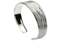 Silbermoos Armreif Armspange GläNzendes Wellen-Muster Sterling Silber 925