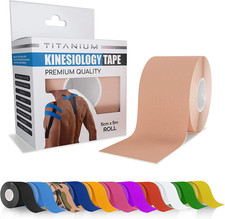 Titanium Sports Kinesiology Tape - 5M Roll of Elastic Water Resistant Tape for S 2.39 per metre