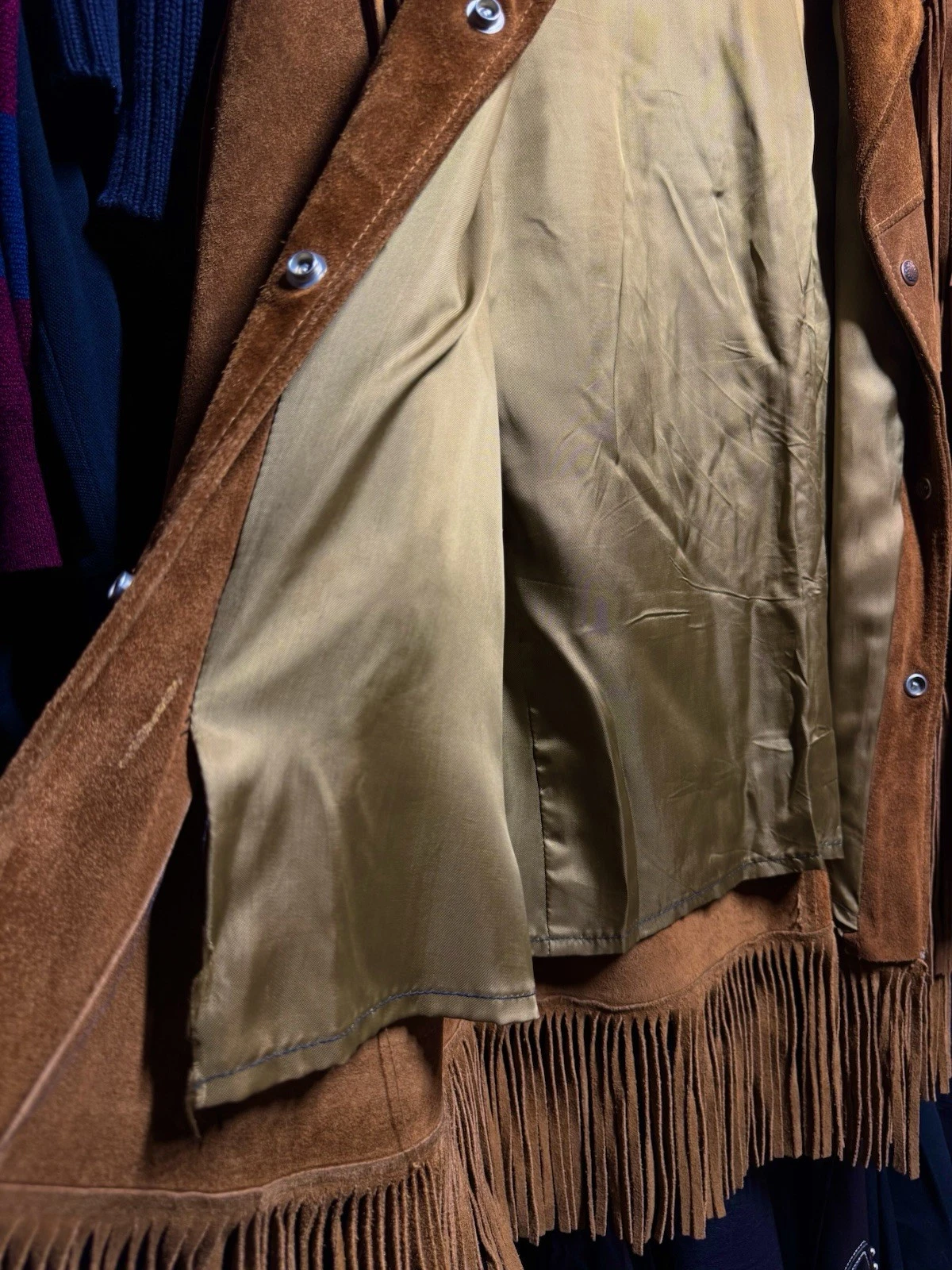 True vintage 70s Schott Bros Western Rancher Suede Leather Jacket image 7