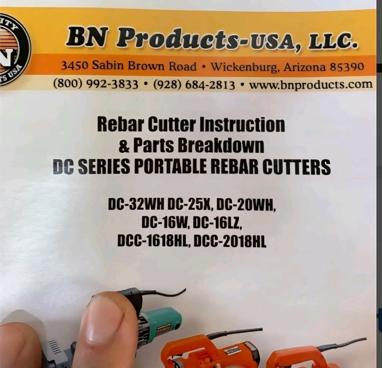 Benner-Nawman Diamond 3/4" Rebar Cutter DC-20WH In Case Tested & Working