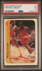 1986 FLEER STICKER #8 MICHAEL JORDAN ROOKIE RC PSA 5