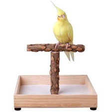 Bird Stand Tabletop,Portable Tee Stand, Parrot Play natural wood