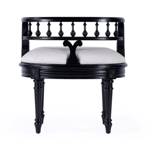 Butler Specialty Company Hathaway Upholstered 22.5"W Vanity Seat -Black Licorice - Picture 6 of 8