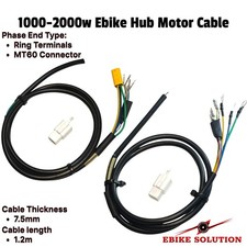 Ebike 2000w 1000w Hub Motor Cable Replacement 7.5mm External Dimension Scooter
