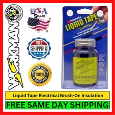Workman LQT Liquid Electrical Tape Sealant Brush-On Rubber Insulation 4oz Black
