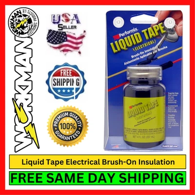 Workman LQT Liquid Electrical Tape Sealant Brush-On Rubber Insulation 4oz Black