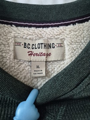 B.C. Clothing Heritage Sherpa Lined Green Men's XL Waffle-Knit Pullover