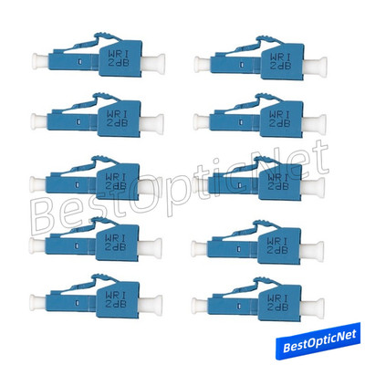 10PCS WRI LC UPC SM Fiber Optical Fixed Attenuation Adapter Attenuation 1-15dB 