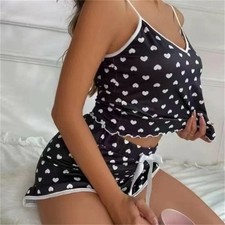 Summer Pajama set Women's Tank Top  Shorts Sleepwear Cute Lounge Wear