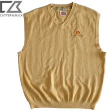 Men's Cutter & Buck 100% Cotton Knit Embroidered Vest Size XL