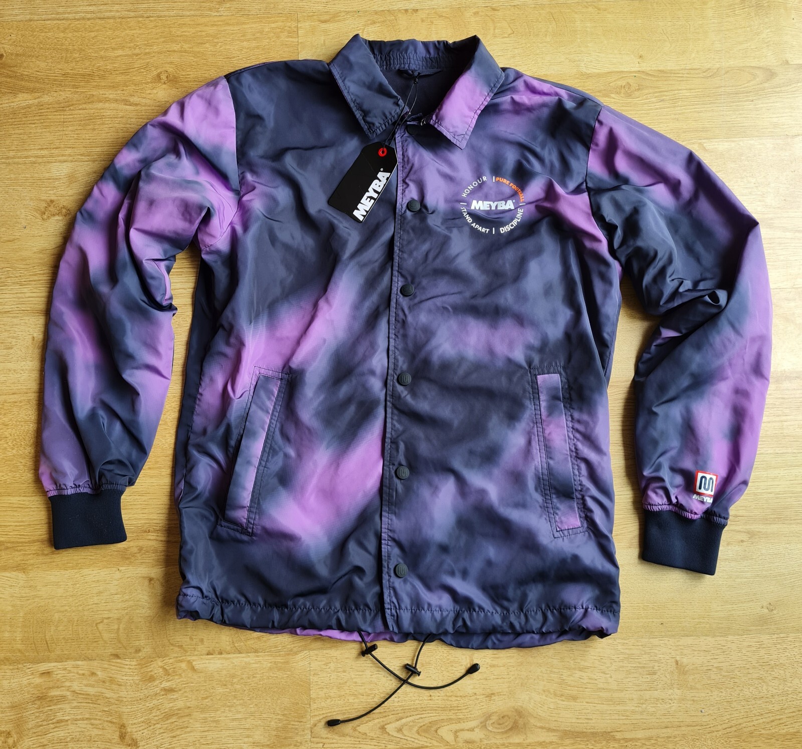 Men's Meyba Navy Purple Tie Dye Coach Jacket, Size Small, BNWT image 2