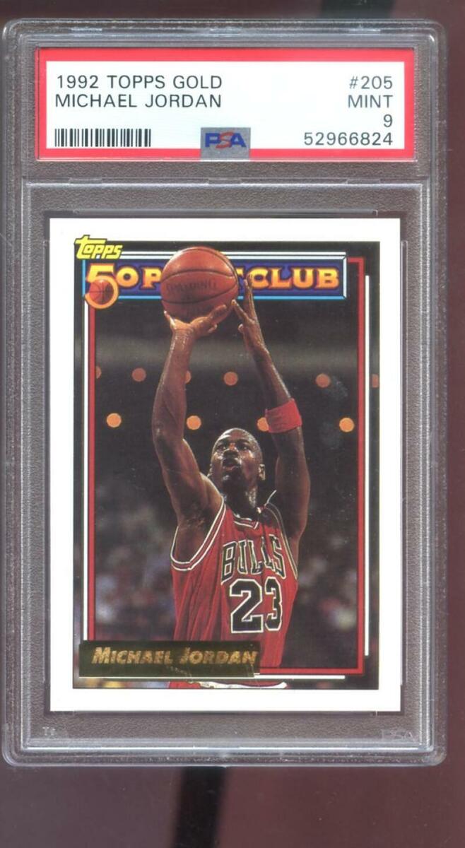 1992-93 Topps GOLD #205 Michael Jordan PSA 9 Graded 1992-93 Topps GOLD #205 Michael Jordan PSA 9 Graded