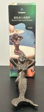 Sungmor Heavy Duty Cast Iron Mermaid Statue 26CM Tall Sitting Mermaid Figure