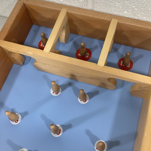 Carrom Skittles Bowling Game Original 1963 ~ All 12 Pins and 2 Tops ~ Model N25 - Picture 3 of 18