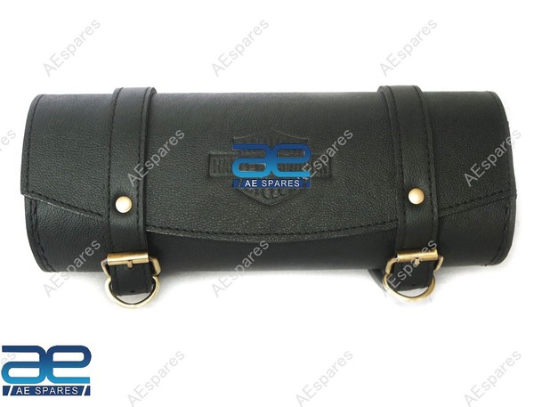 Echtes Leder Werkzeugrolle Tasche Schwarz FüR Harley Davidson Motorrad S2U-image