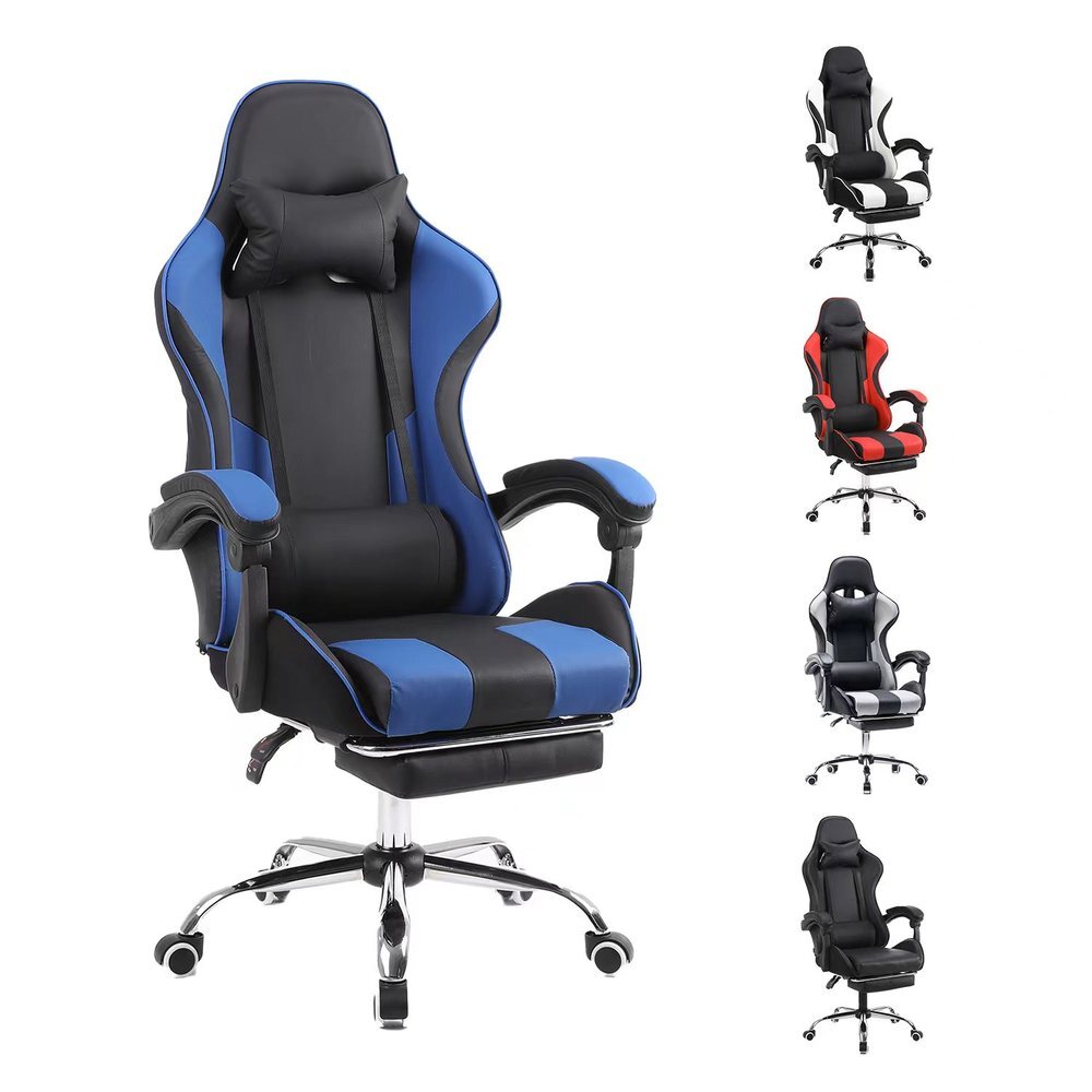 Gaming Chair Swivel Recliner Racing Office PC Video Game Chair with Footrest