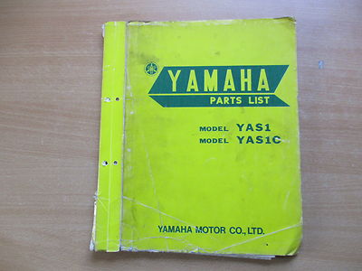 Parts list catalogue parts catalogue Yamaha YAS1 / YAS1C workshop manual