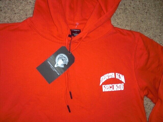 FILA Felpa con cappuccio DEATH ROW RECORDS rossa SNOOP DOGG uomo piccola NUOVA CON ETICHETTE NUOVA CON ETICHETTE