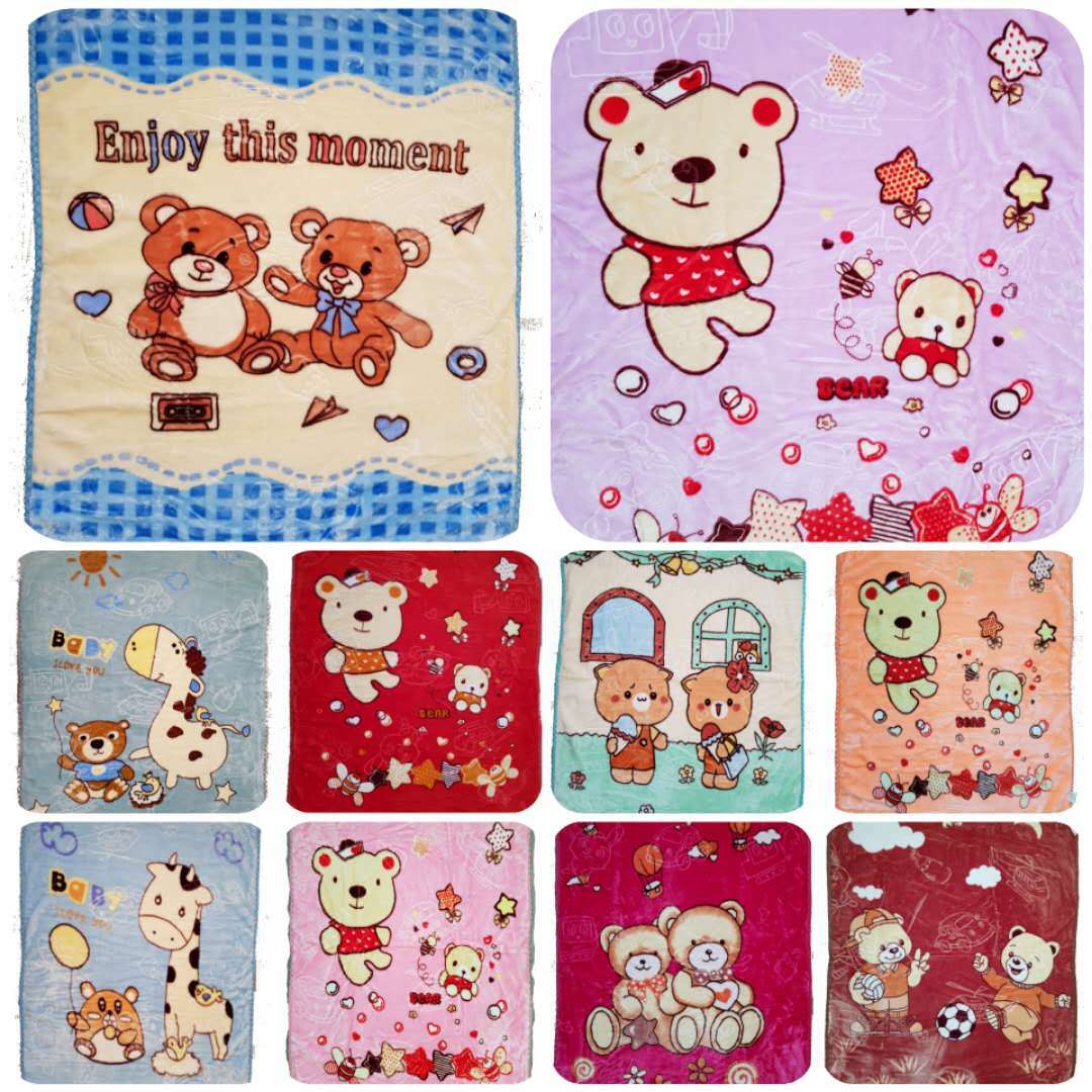 2ply Super Soft Mink Baby Cot Blanket Warm Nice Designs Boys & Girls