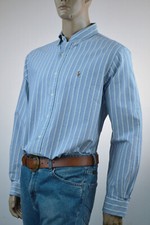 Ralph Lauren Classic Fit Blue White Long Sleeve Shirt/Multi-Colored Pony- NWT