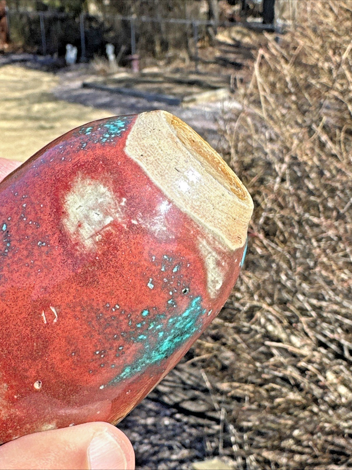 JUGTOWN / WARE ART POTTERY VASE w/ CHINESE BLUE GLAZE, NORTH CAROLINA, c1930-40