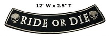 Ride or Die Skull Rocker Patch, Biker Rocker Embroidered Patches Applique
