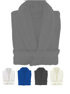 Herren & Damen 100% Baumwolle Frottee Schal Bademantel Morgenmantel Bademantel