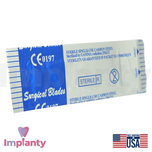 Hojas de bisturí dental - 100 piezas de acero al carbono estériles empaquetadas individualmente - Imagen 4 de 6