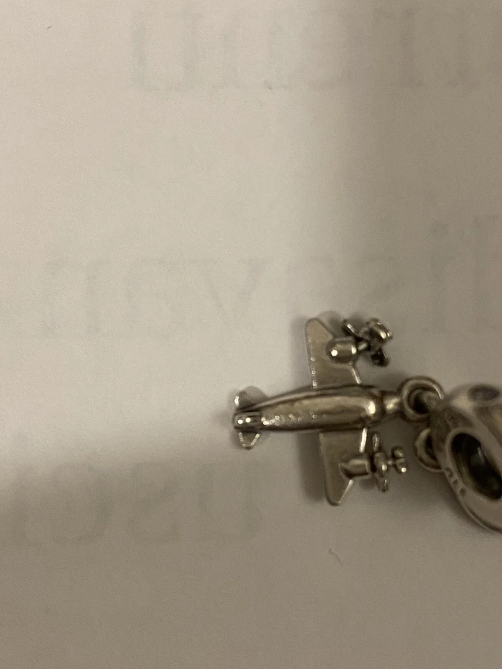 Pandora Originale Charm Aeroplano con le eliche/che girano/,Argento 925,zirconia - Immagine 3 di 3